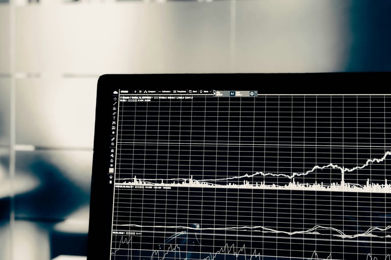 computer screen with a graph