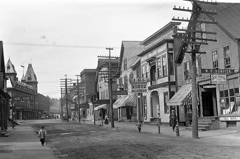 South Main Street in White River Junction looking north toward the Junction House.