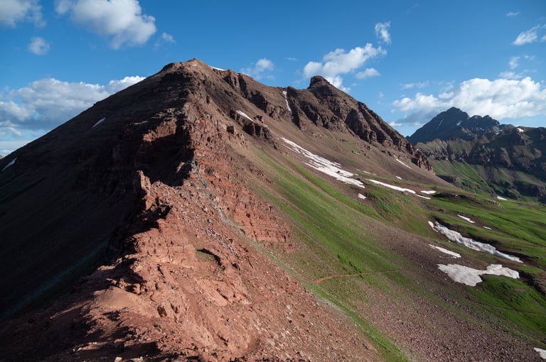 Mount bell view Ridge and Maroon Peak in early morning sunlight