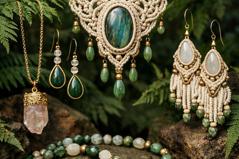 Muestra de joyería artesanal raiz nativa