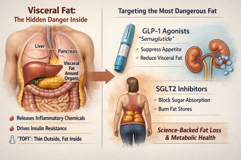 “Visceral Fat Treatment: GLP-1, Semaglutide & SGLT2 Explaine