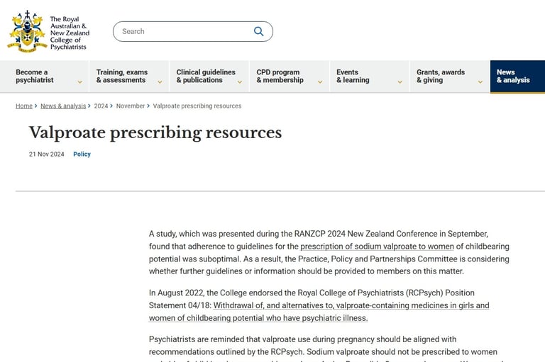 Screen shot of webpage link directs to