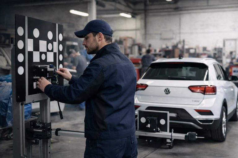 Calibration des systèmes ADAS en atelier mobile par un technicien Edastec