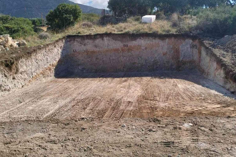 Εκσκαφή θεμελίωσης σε οικοδομικό έργο