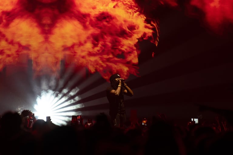 Le rappeur Gazo lors du festival ravepark 2024 à Rennes