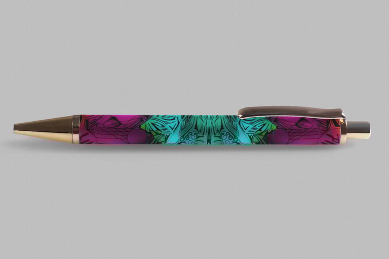 a pen with a pen and a pen on it