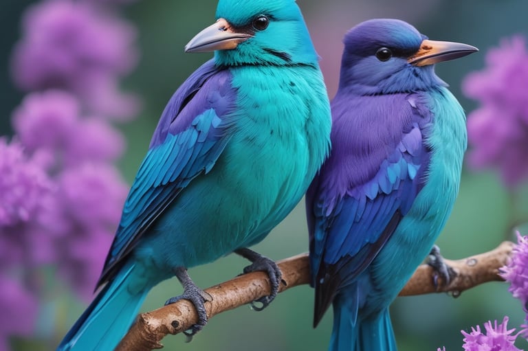 A solitary purple tree on a hill under clouds