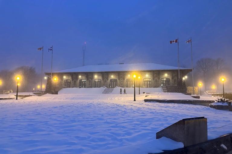 Mount Royal Chalet covered in snow