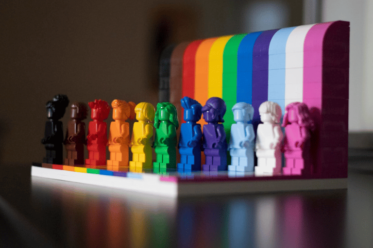 small Lego figures in many colours-diversity and similarity at once