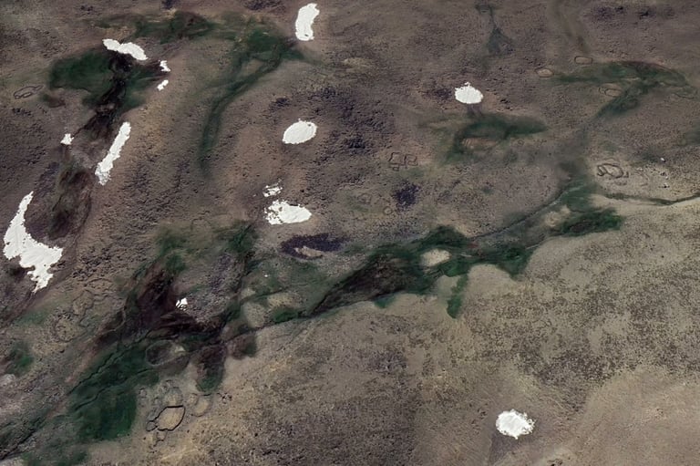Google Earth image showing stone pens