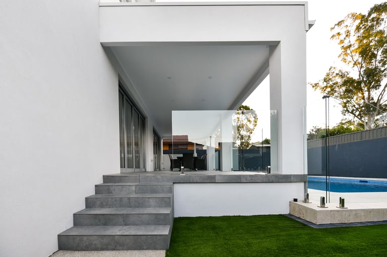stairs leading to back veranda