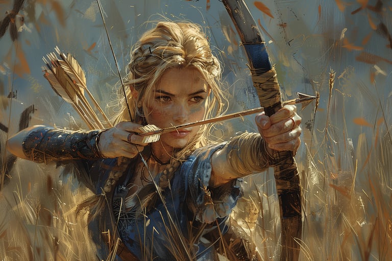 femme, archer