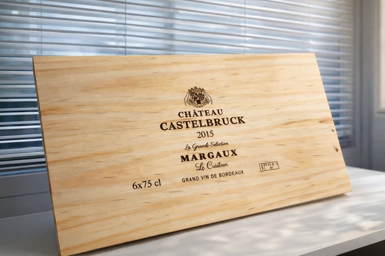 Gravure Laser sur caisse bois