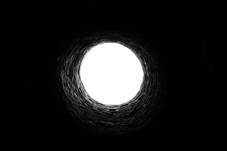 a light at the end of a tunnel
