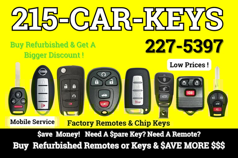 215 car keys. Local philly locksmith