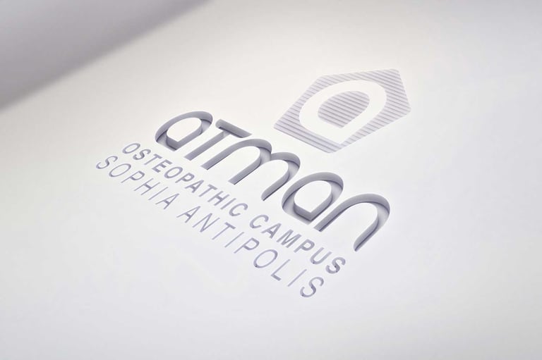 Logo du centre d'ostéopathie ATMAN sur Sophia Antipolis, réalisé par infographiste freelance 