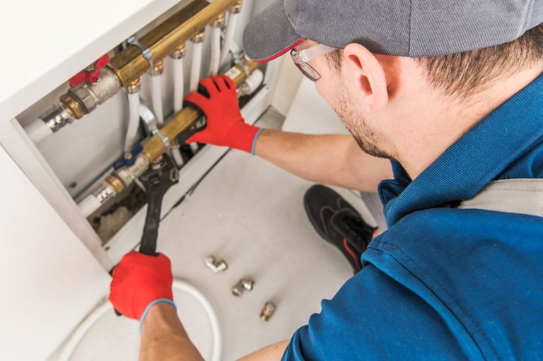 Underfloor heating and plumbing works