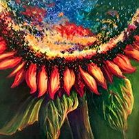 sun on fire sunflower
