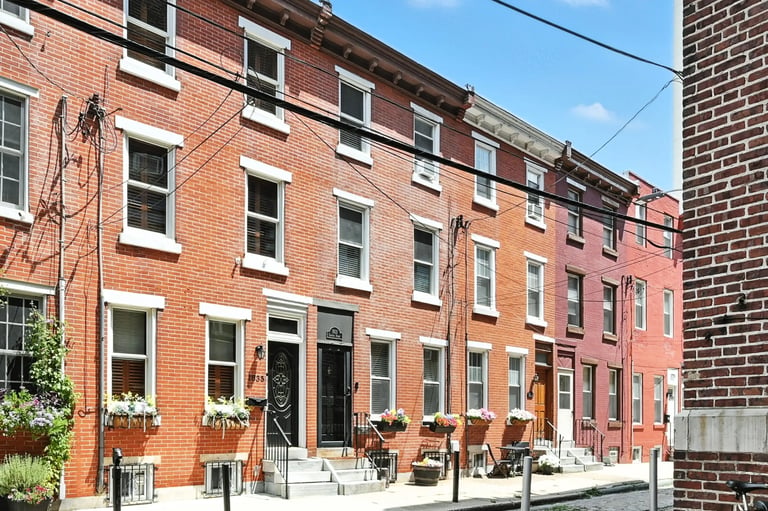 South Philadelphia row homes exterior