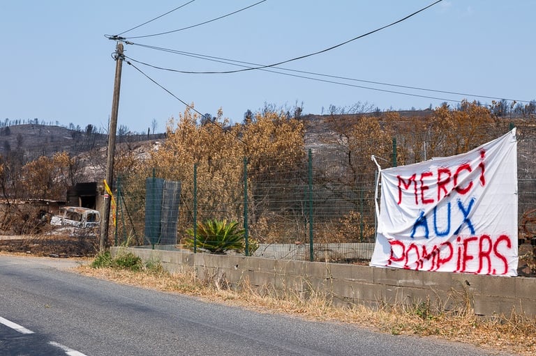 Incendie de l'Aude août 2025. Merci les pompiers !