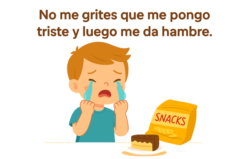 10. “No me grites que me pongo triste y luego me da hambre.”
