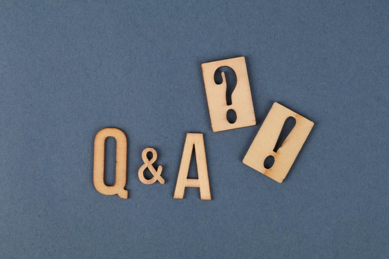Q&A block pieces on blue background that show Gold IRA Q&A