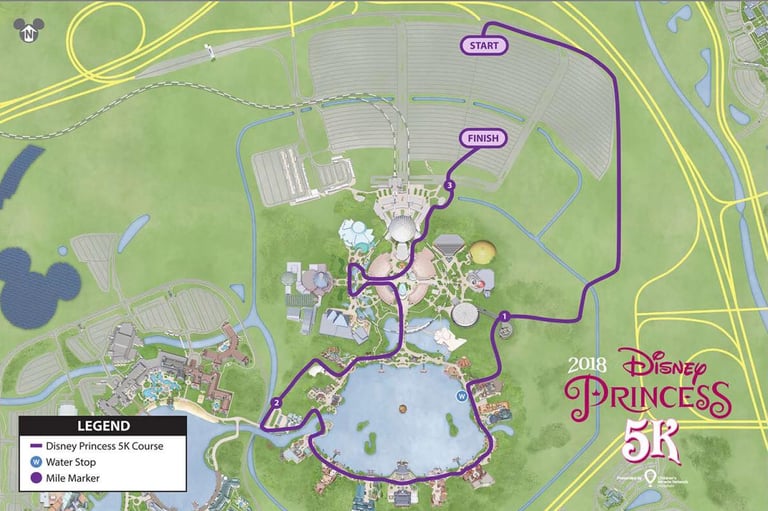 2018 runDisney Princess Half Marathon Weekend 5K Course Map