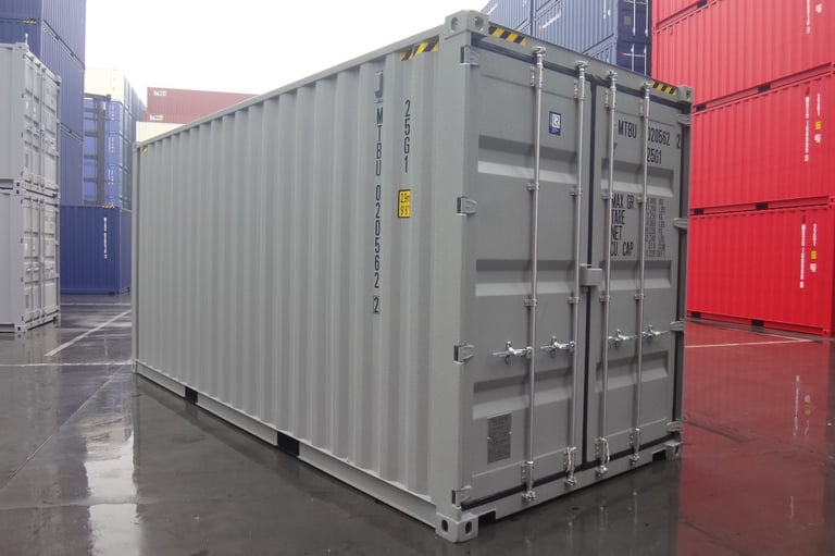 NEW 20' HC shipping container – angled exterior view