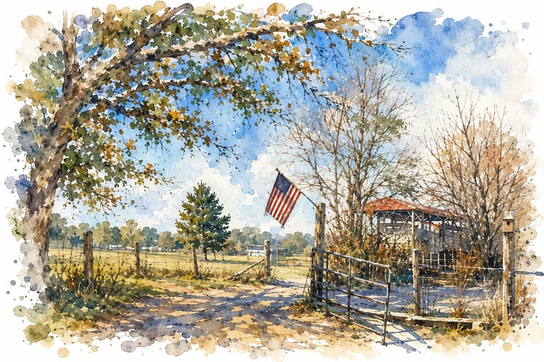 A Saltwater Color digital painting of the pasture land created by Opa