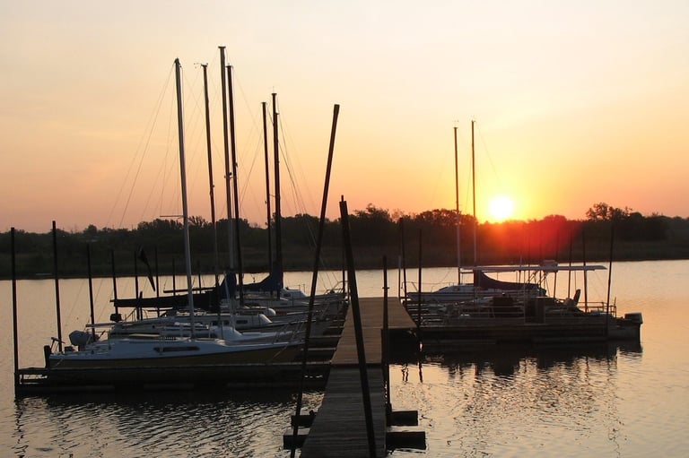 Wichita Falls Sailing Club, boat dock at Lake Arrowhead, TX