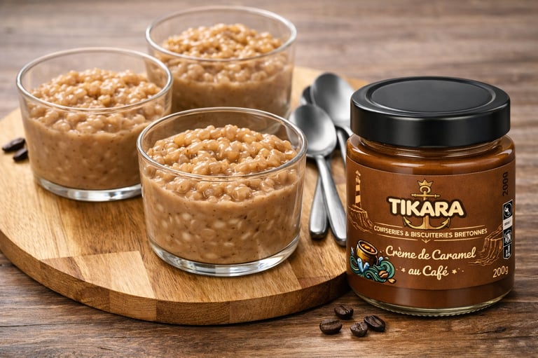 Riz au lait à la crème de Caramel au café