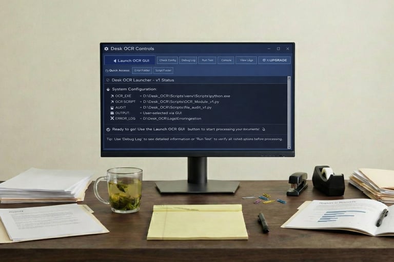 Early MagVin Desk v1 workspace marking the move to dedicated PC hardware for sustained compute