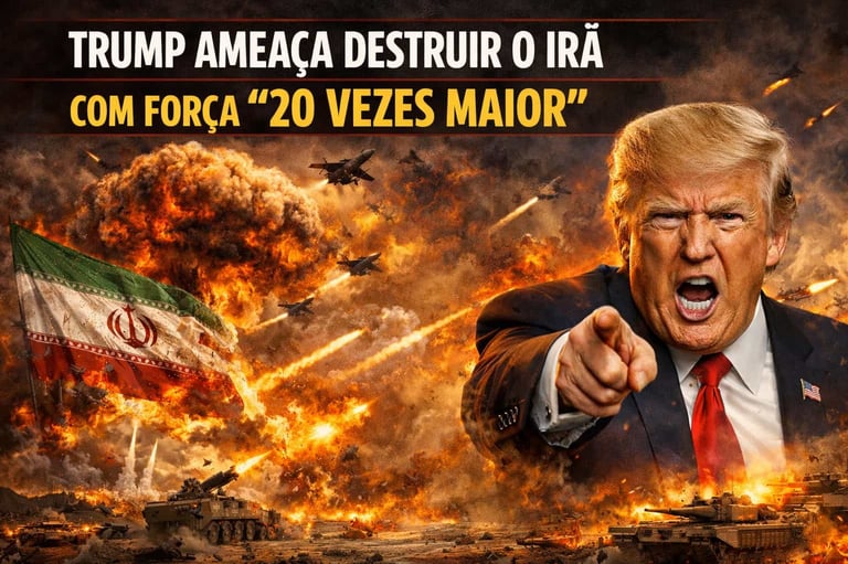 🔥 Trump Ameaça Destruir o Irã com Força "20 Vezes Maior"