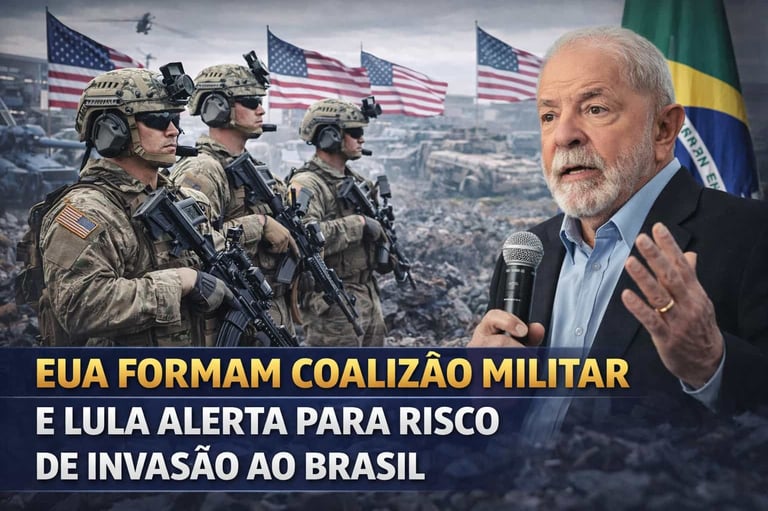 🌍 EUA Formam Coalizão Militar e Lula Alerta para Risco de Invasão ao Brasil