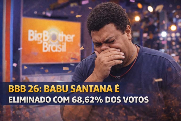 BBB 26: Babu Santana é Eliminado com 68,62% dos Votos