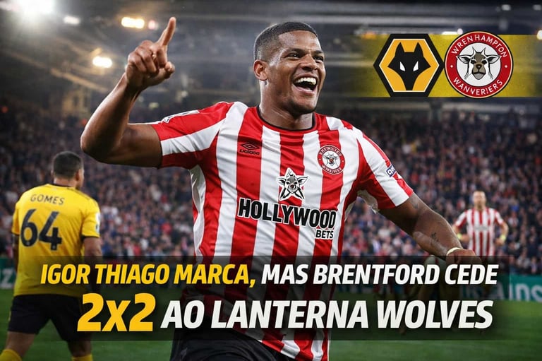 Igor Thiago Marca, Mas Brentford Cede 2x2 ao Lanterna Wolves