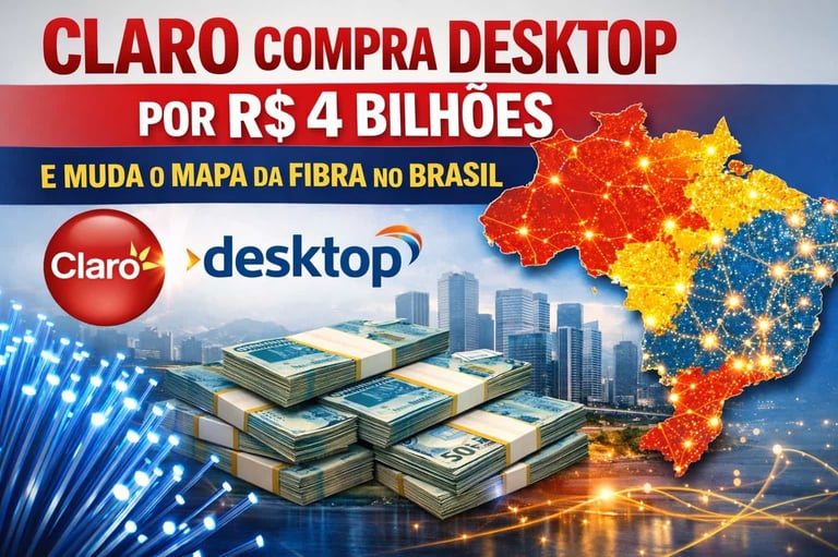 Claro Compra Desktop por R$ 4 Bilhões e Muda o Mapa da Fibra no Brasil