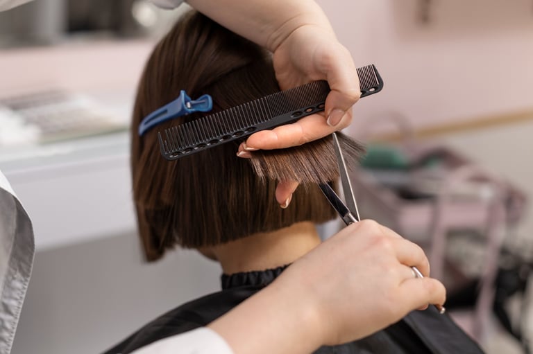haircut in progress