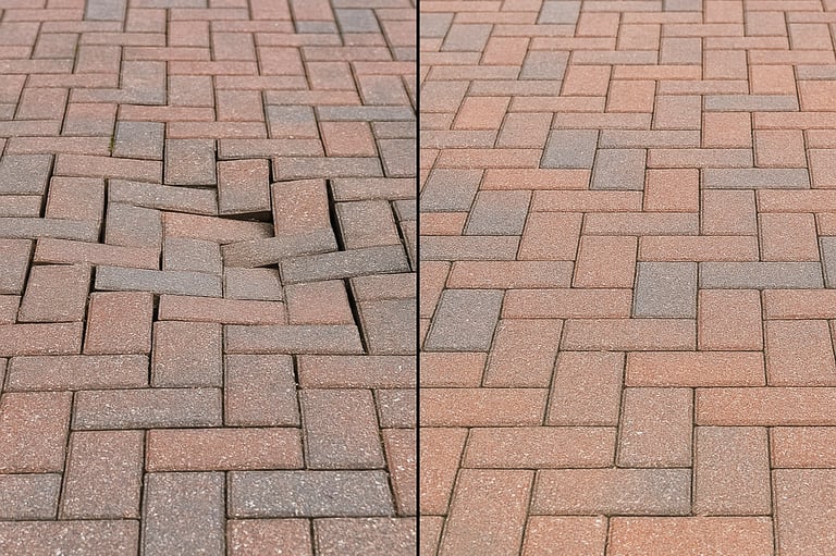 Before and After Paver Repair 