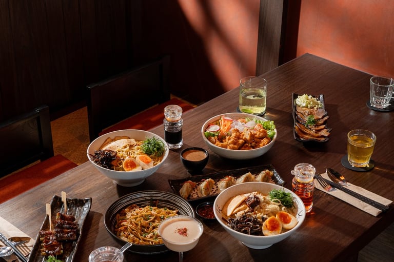 Kenji Ramen Bali Padang Linjong menu display - Japanese ramen and izakaya dishes Canggu