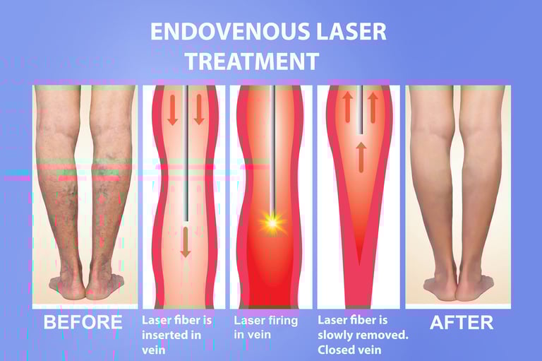 العلاج بالليزر الداخلي (Endovenous Laser Therapy - EVLT)