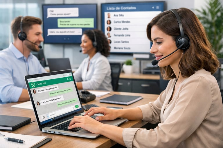 Time da Optimaim realizando atendimento acessível e objetivo para empresas