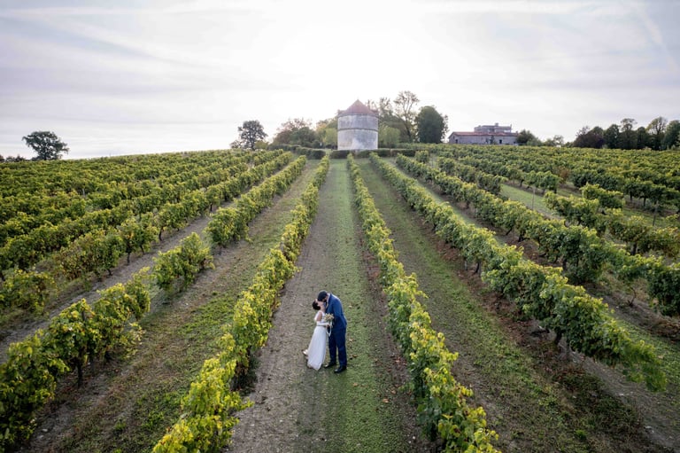 vidéaste mariage charente maritime dans un vignoble cognaçais