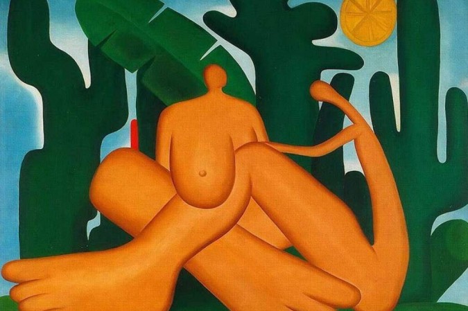 Obra Antropofagia é uma pintura de Tarsila do Amaral (1886-1973)