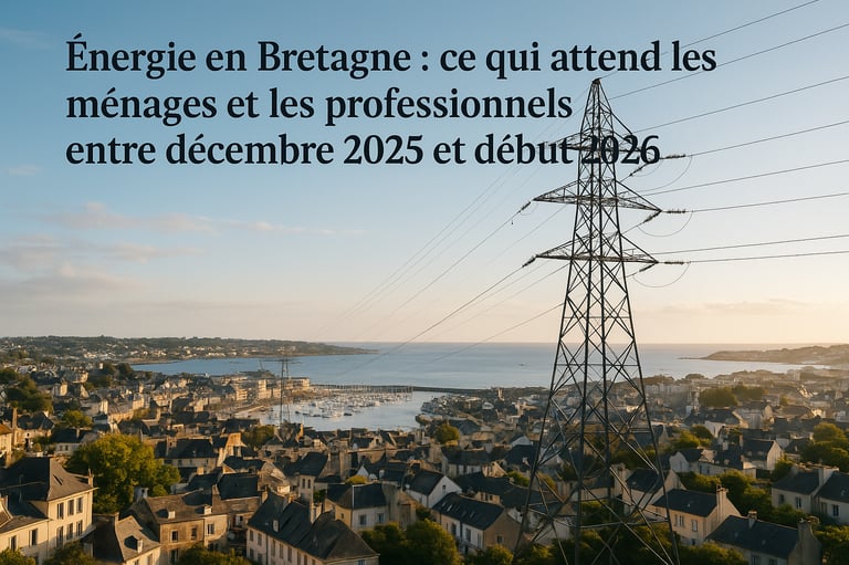 image ville Bretagne avec ligne à haute tension démontrative énergie Rennes Vannes