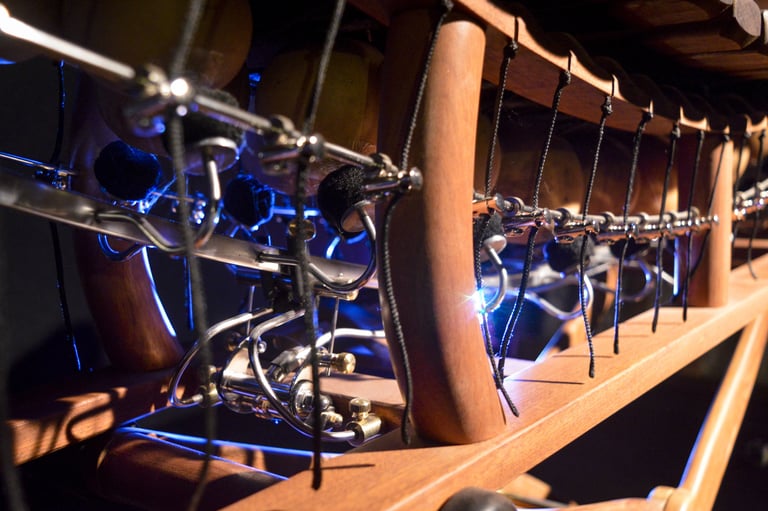 Close-up of the X-Bala pedal balafon