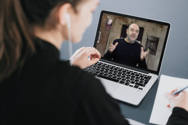 Student attending a Live Zoom Art Photography Course with Martin Osner.