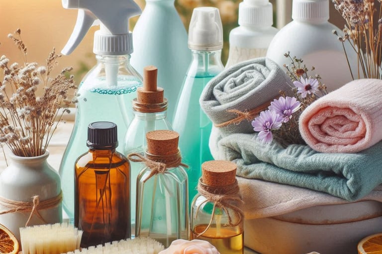 a variety of different types of homemade cleaning products