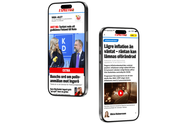 a phone screen showing a news article on the news