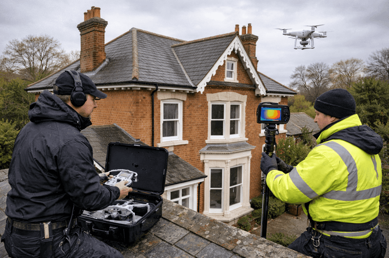 Shepperton Roofing Carrying out a professional roof survey in Surrey